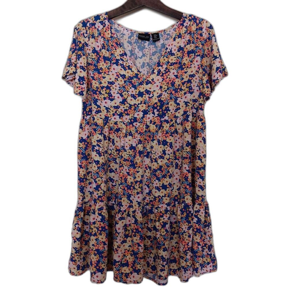 Rachel Zoe Floral Tier Knee/mini Length Dress Sz M Lightweight Flowy Cottagecore